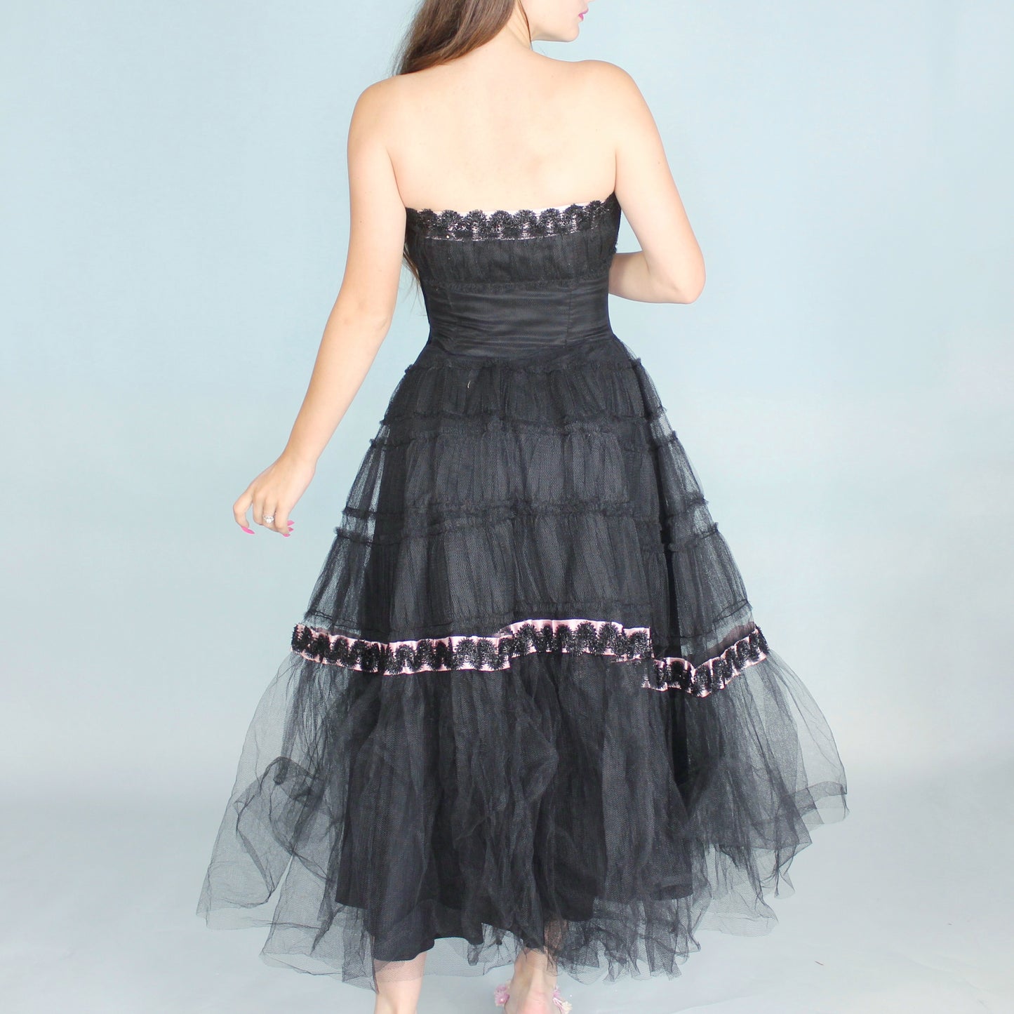 Vintage 50s Goth Prom Cupcake Dress