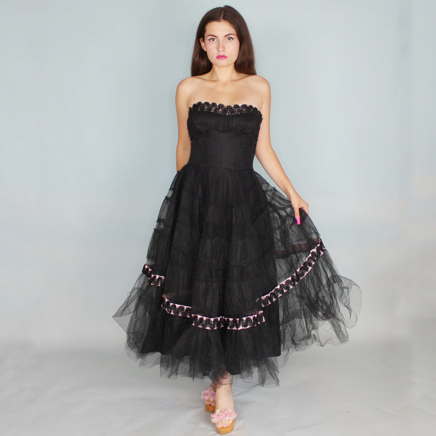 Vintage 50s Goth Prom Cupcake Dress