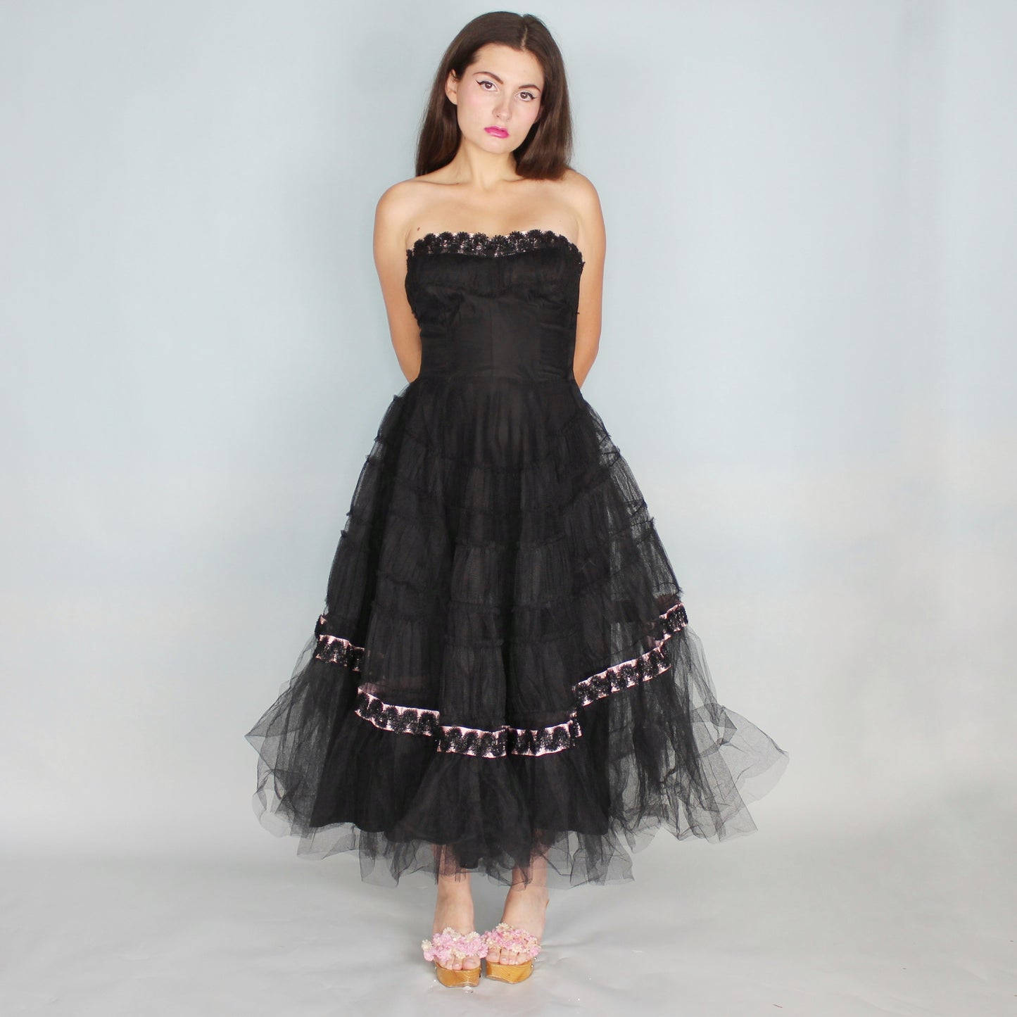 Vintage 50s Goth Prom Cupcake Dress