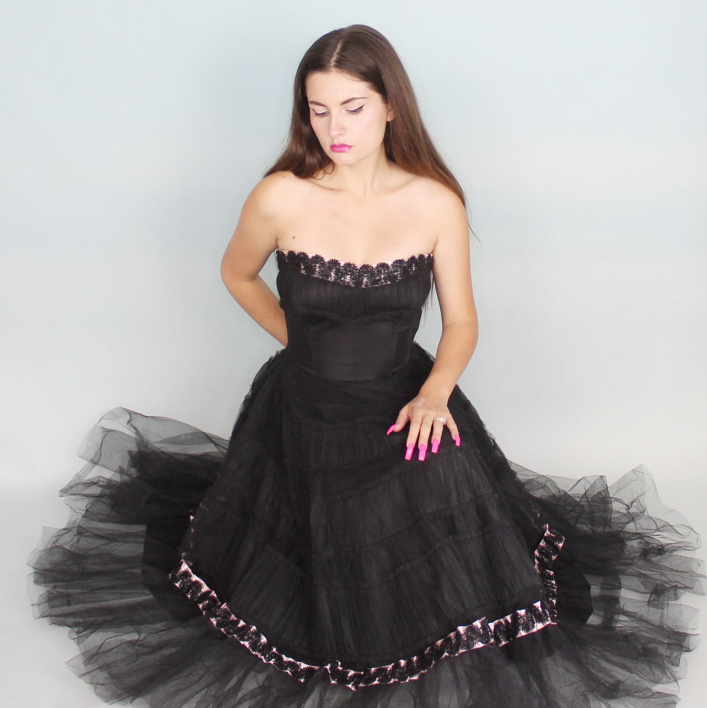 Vintage 50s Goth Prom Cupcake Dress