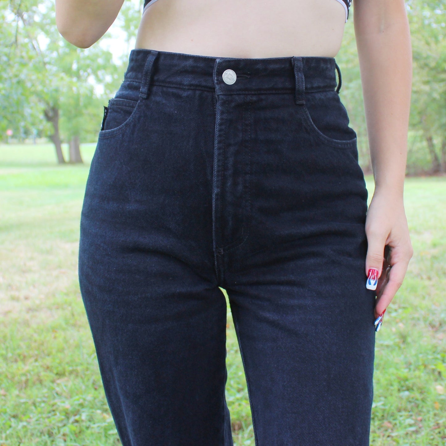 Vintage 90s Black High Waisted jeans from Bongo by Gene Montessano