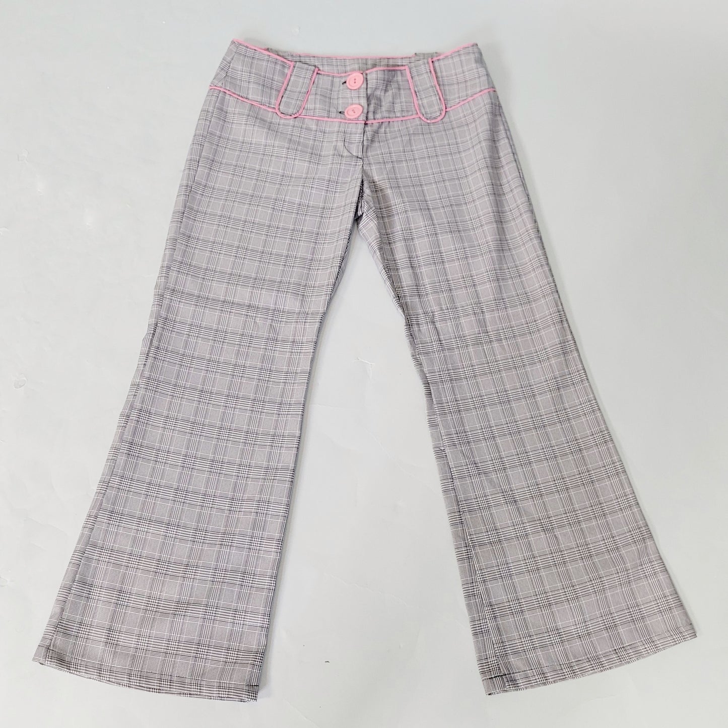 Vintage Y2k Plaid Slacks with pink Details by Valid Sportswear