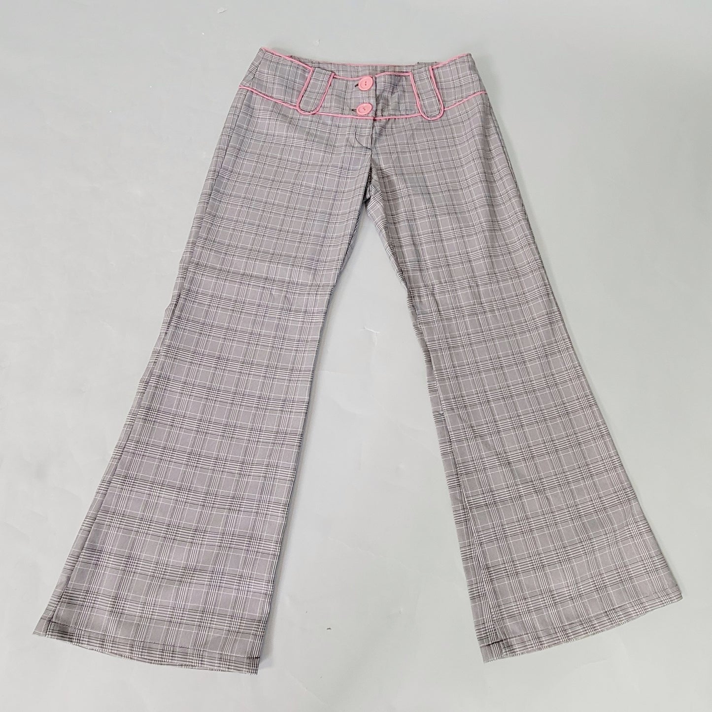 Vintage Y2k Plaid Slacks with pink Details by Valid Sportswear