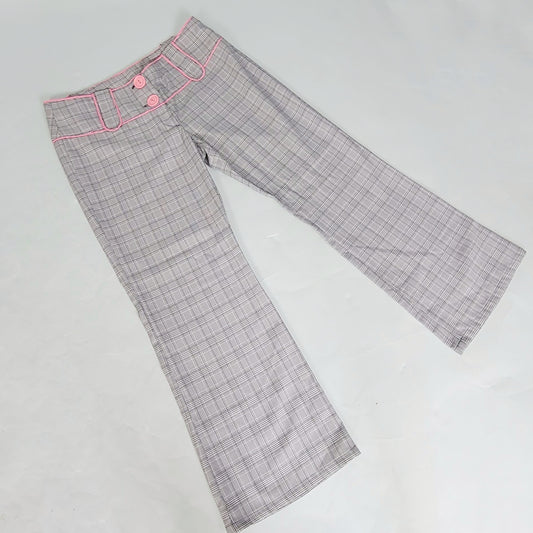Vintage Y2k Plaid Slacks with pink Details by Valid Sportswear