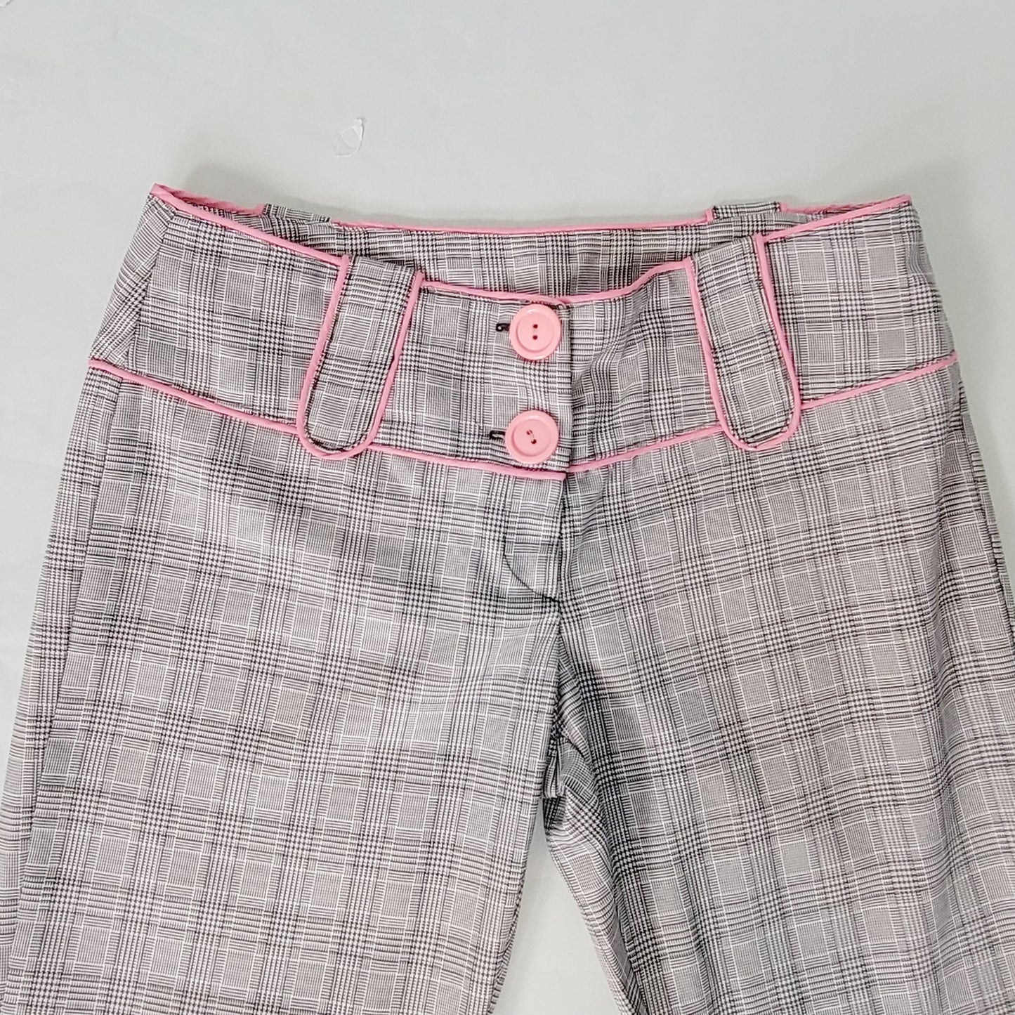 Vintage Y2k Plaid Slacks with pink Details by Valid Sportswear