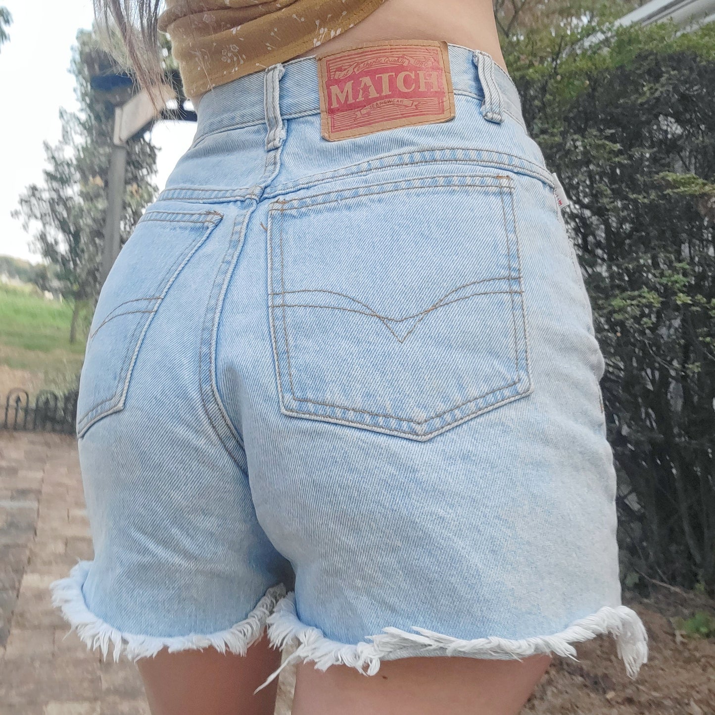 90s High Waisted Cutoff Mom Shorts by Match Jeanswear