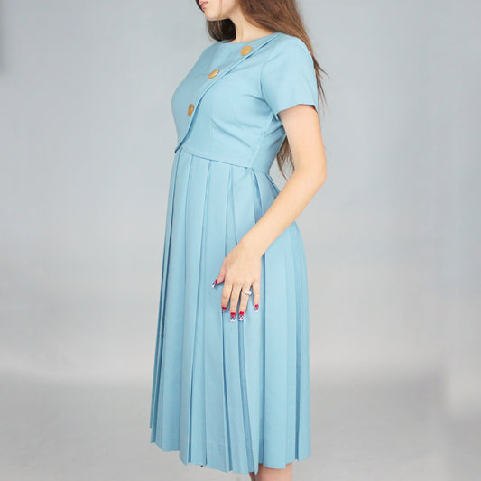 Vintage 50s Pleated Midi Dress A Rembrandt Original