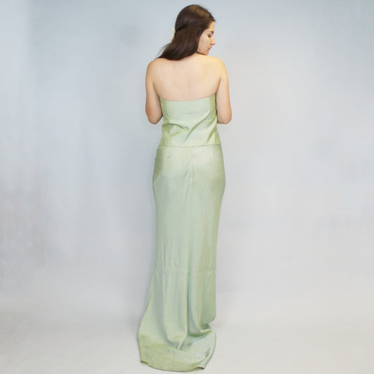 Vintage Y2k Iridescent Prom Dress Set by Cache