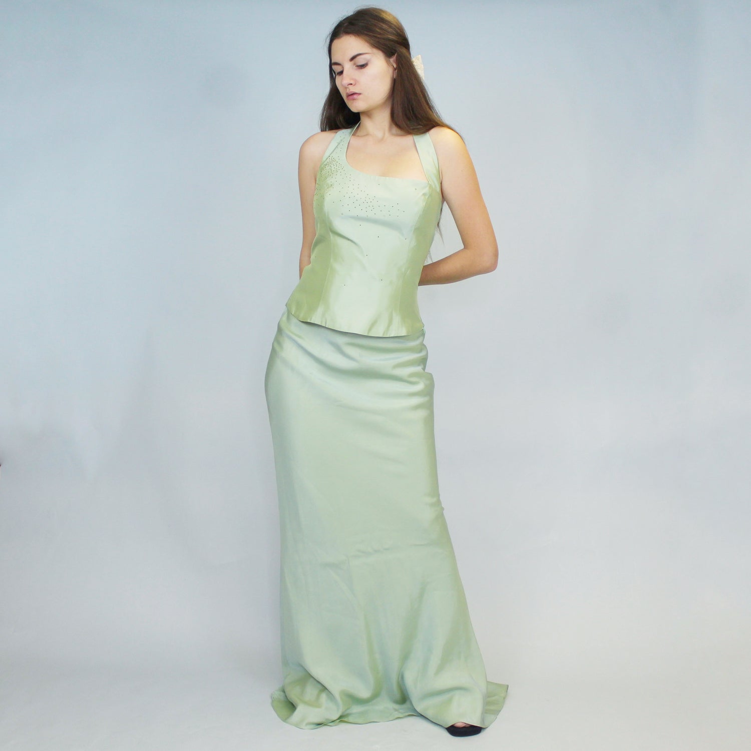 Vintage Y2k Iridescent Prom Dress Set by Cache – Odd Faery Vintage Y2k Iridescent Prom Dress Set by Cache – Odd Faery