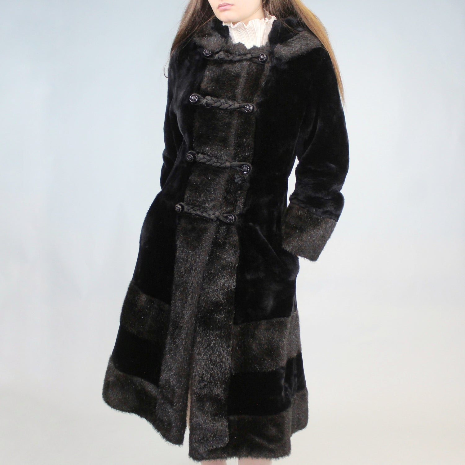 A Chic Classic Black Faux Fur Coat