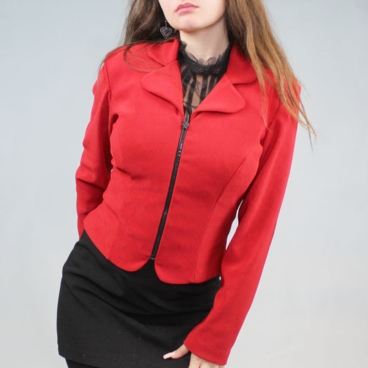 Vintage 90s Red Zip Jacket by Blondie and Me