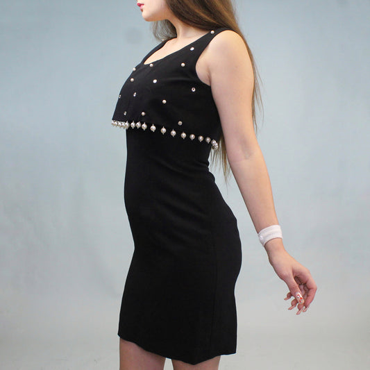 Vintage 90s Glamorous Pearl Cocktail Dress by Donna Ricco New York Petite