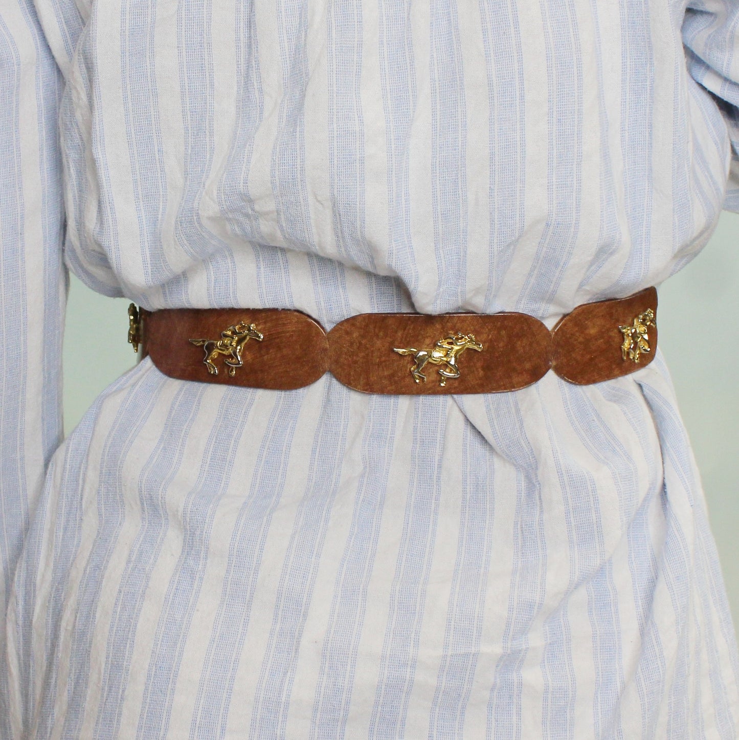 Vintage 90s Belt with Gold Horse Detail