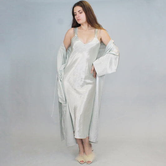 Vintage 90s Designer Peignoir Set by Christian Dior for Saks Fifth Avenue