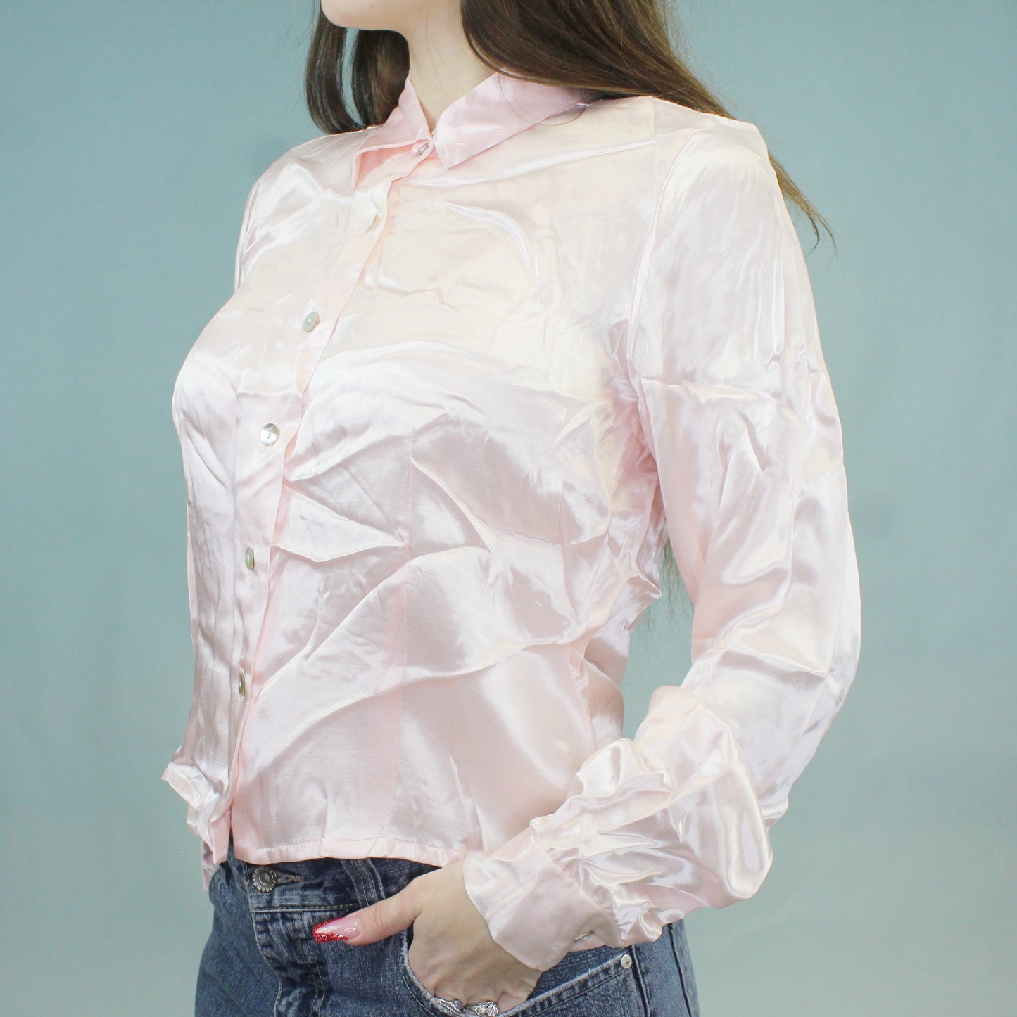 Vintage 90s Pink Silky Blouse by Younique