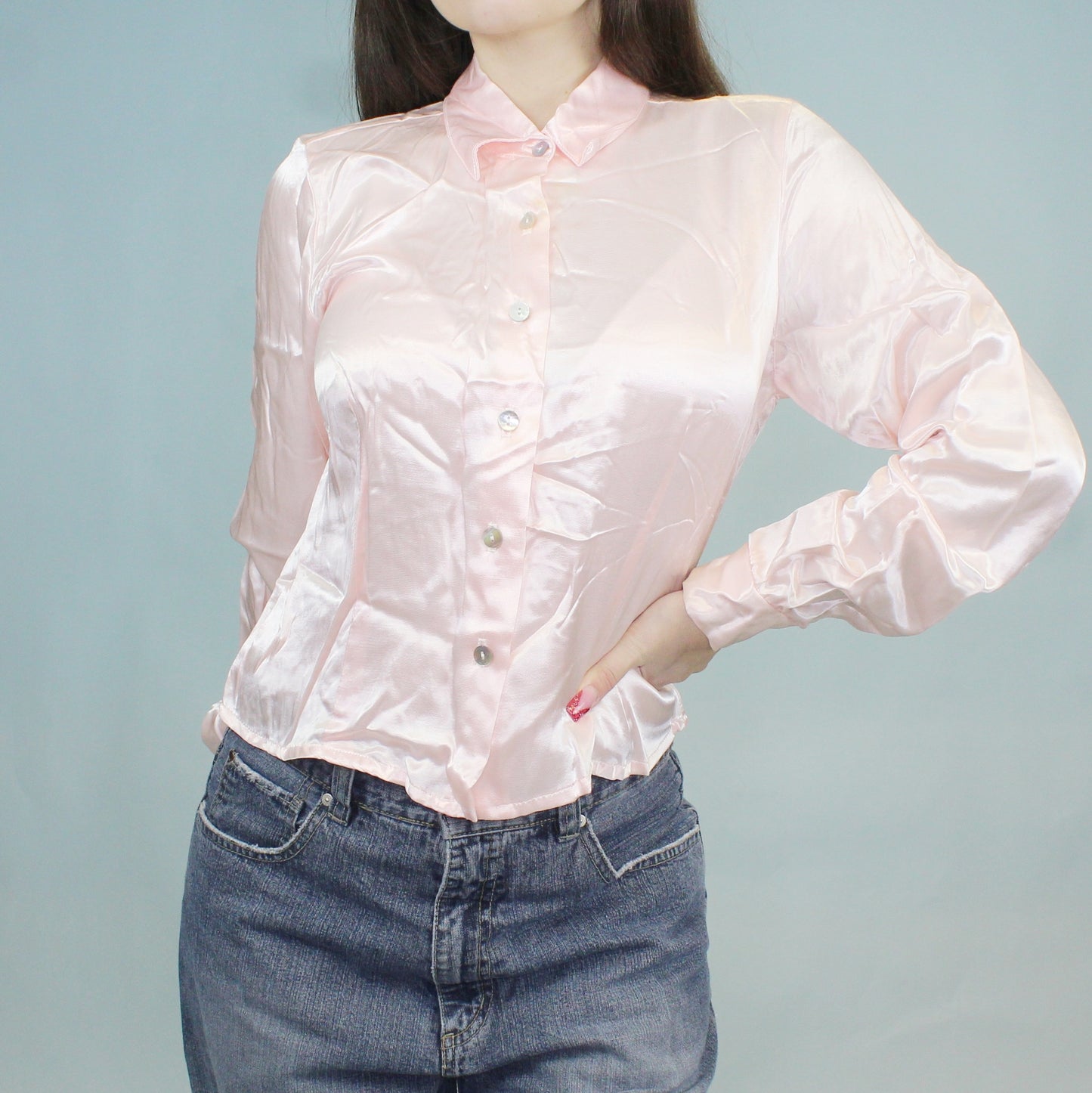 Vintage 90s Pink Silky Blouse by Younique