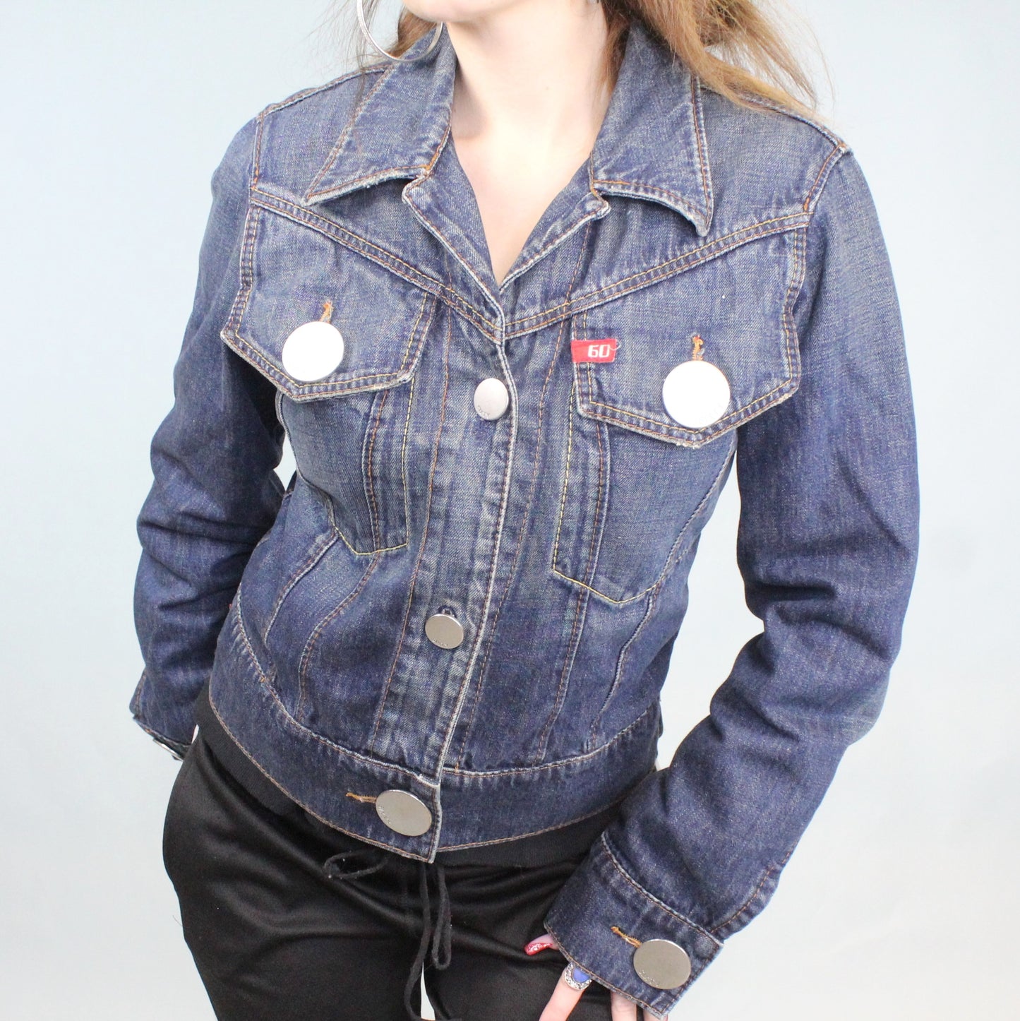Vintage Y2k Big Button Denim Jacket by Miss Sixty