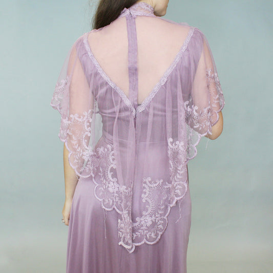 Vintage 70s Victorian Prom Dress
