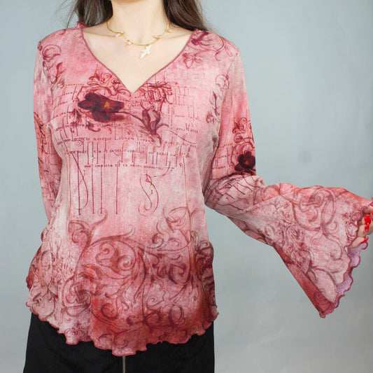 Vintage Y2k Whimsigoth Blouse by Oneworld