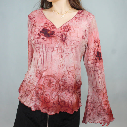 Vintage Y2k Whimsigoth Blouse by Oneworld