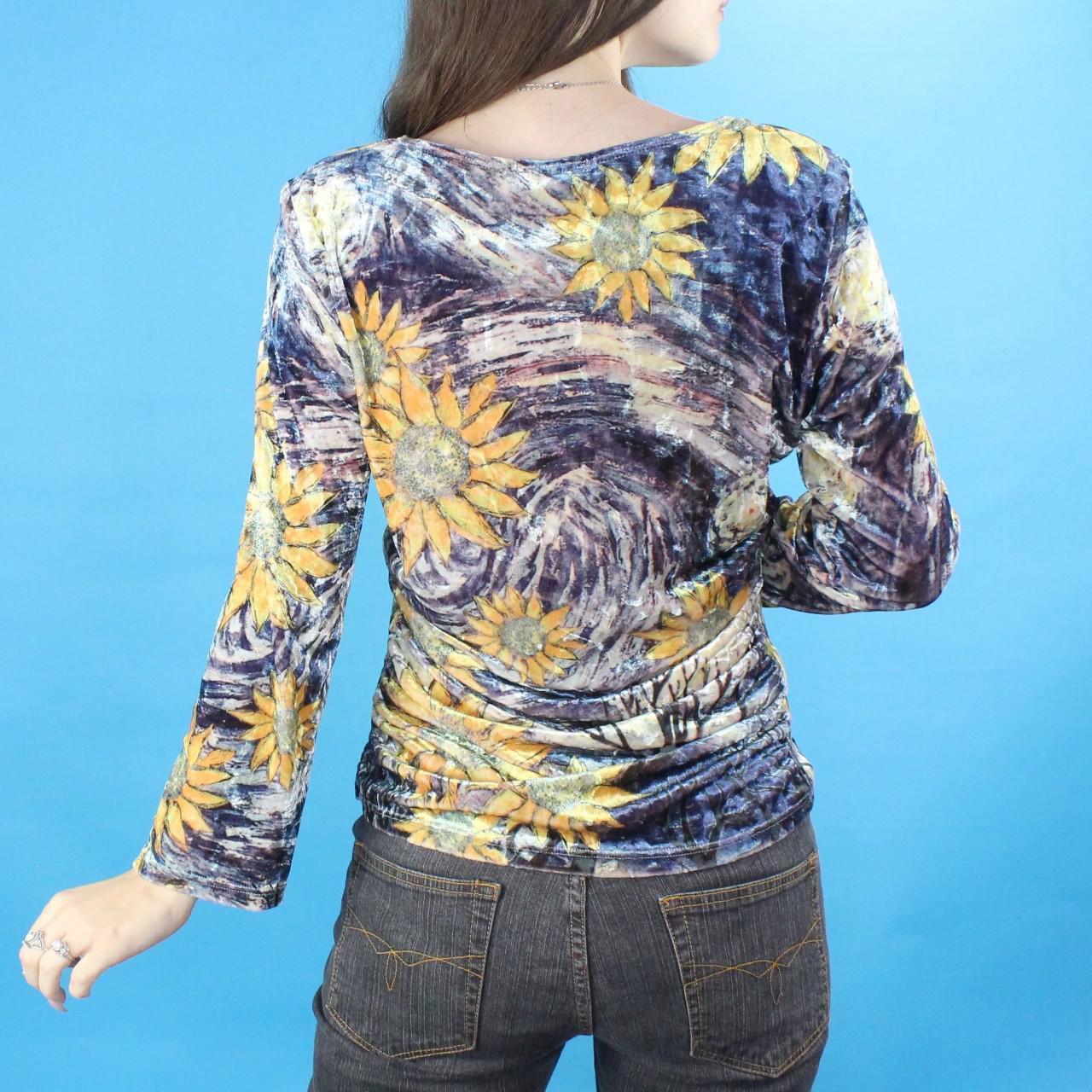 Vintage 90s Velvet Floral Top by I Mode