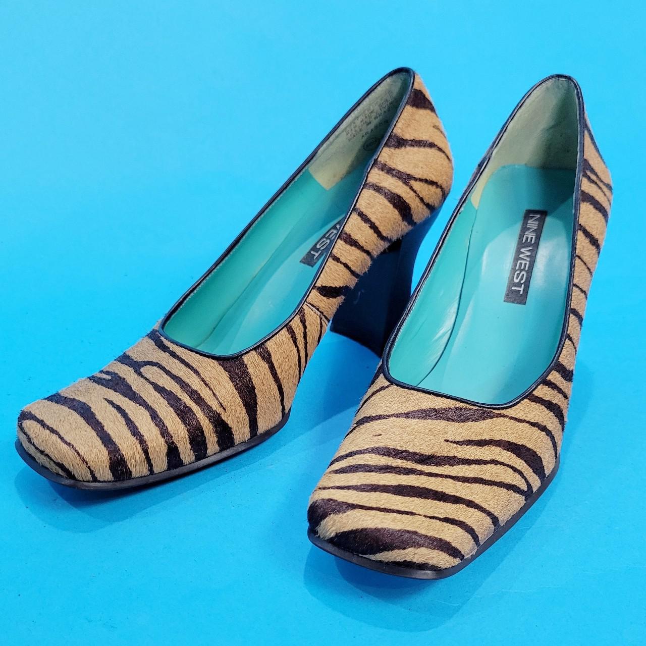 Vintage Y2k Furry Tiger Striped Heels by Nine West