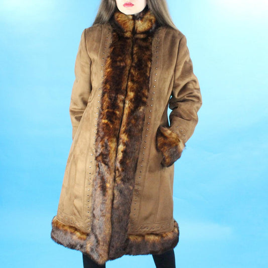 Vintage Y2k Faux Fur Coat by Dress Barn