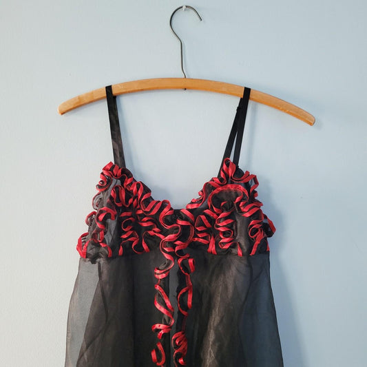 Vintage 80s Ruffle Babydoll Lingerie by Juliara