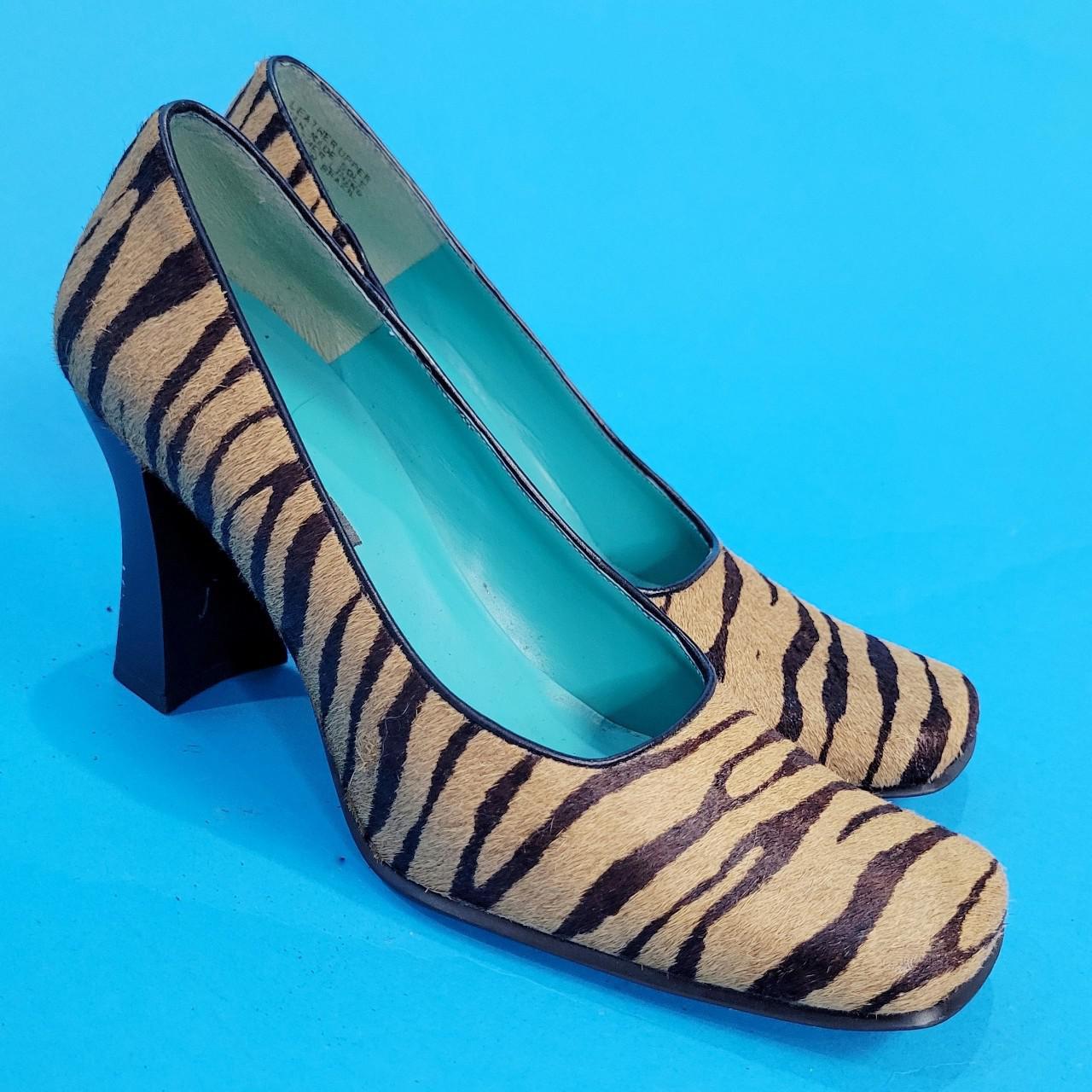 Vintage Y2k Furry Tiger Striped Heels by Nine West