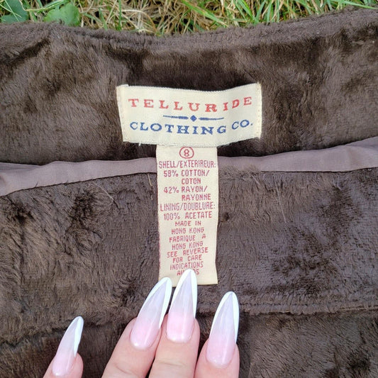 Vintage Y2k Fuzzy Brown Pencil Skirt by Telluride Clothing Co.