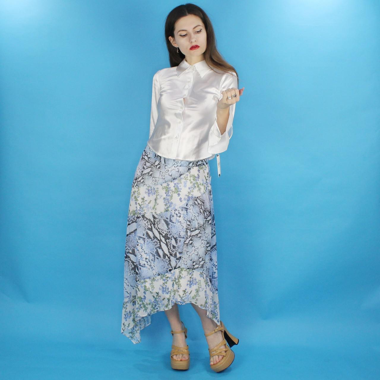 Vintage Y2k Deadstock Patterned Midi Skirt by I.N.C.