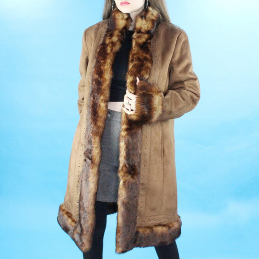 Vintage Y2k Faux Fur Coat by Dress Barn