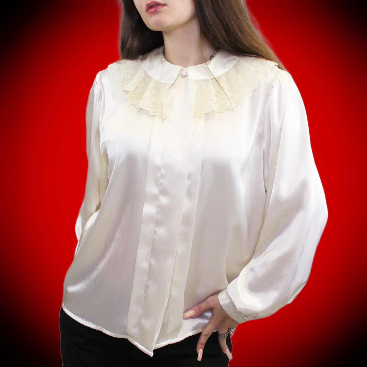 Vintage 70s Spooky Victorian Ruffle Blouse by Notations