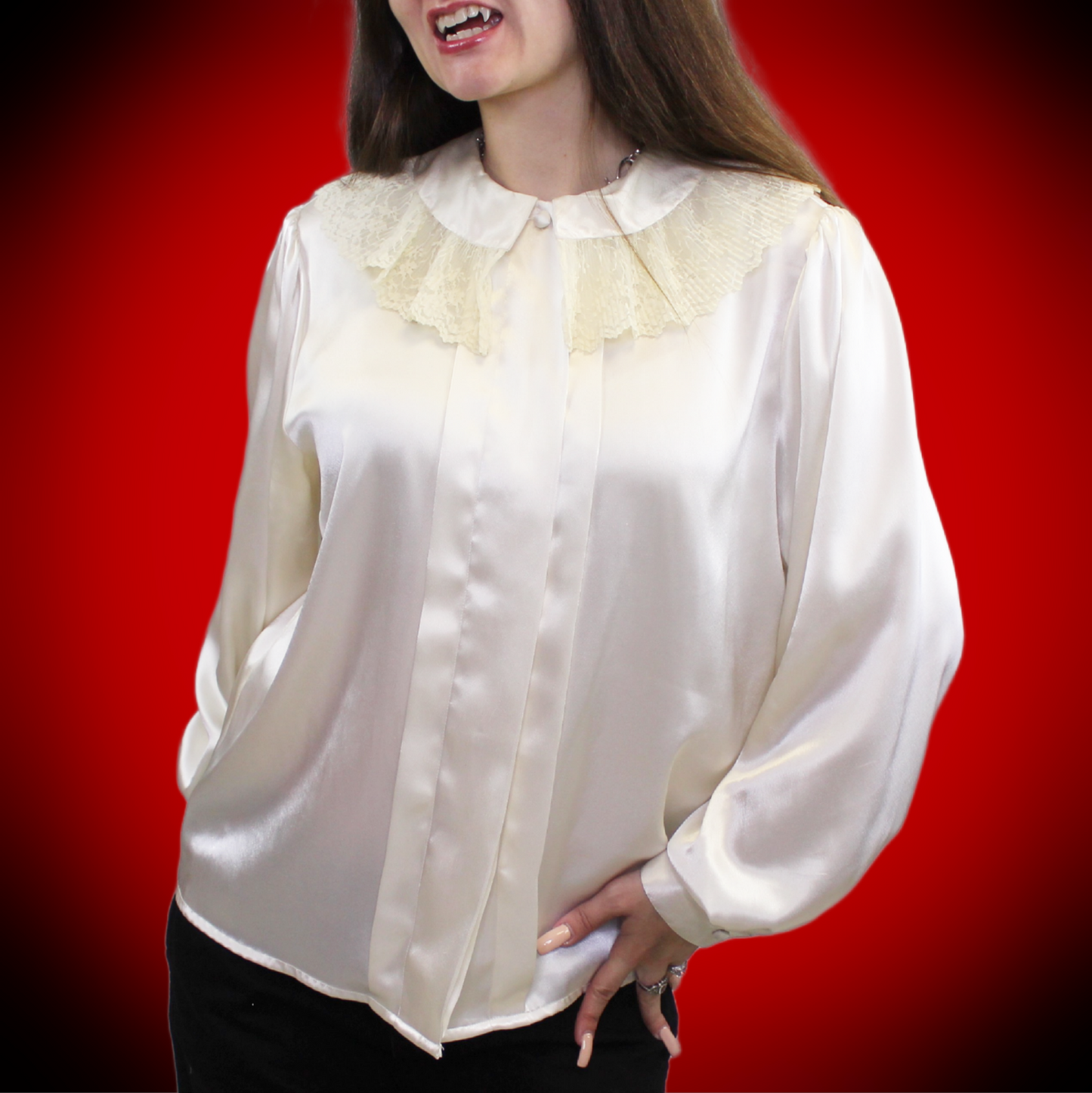 Vintage 70s Spooky Victorian Ruffle Blouse by Notations