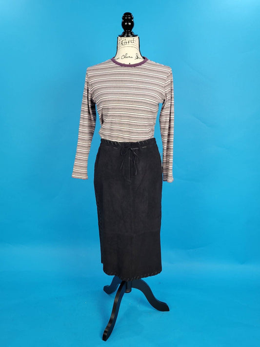 Vintage Y2k black Suede Skirt Deadstock NWT by For Joseph