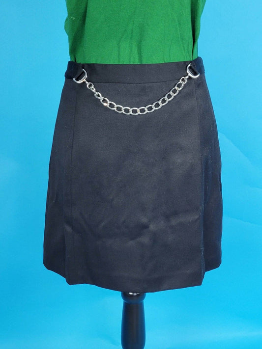 Y2K black chain mini Skirt An Original Milly of New York