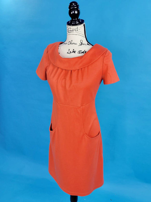 Vintage 90s Retro Mod Comfy Orange Dress with Pockets by Lily