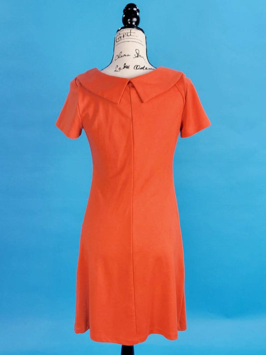 Vintage 90s Retro Mod Comfy Orange Dress with Pockets by Lily